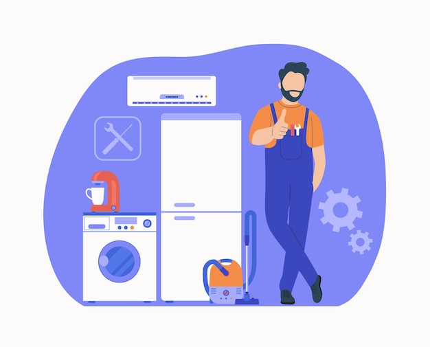 Vector concept for home appliances repair servicex