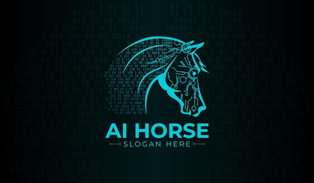 concept of a horse's head AI logo