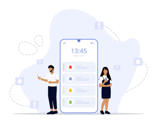 Concept illustratie pushmeldingen
