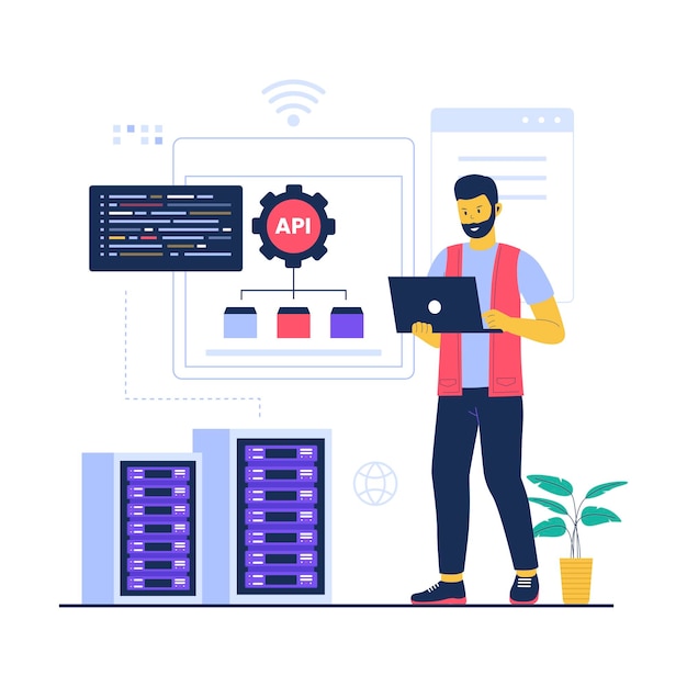 Concept illustration of Application Programming Interface technology