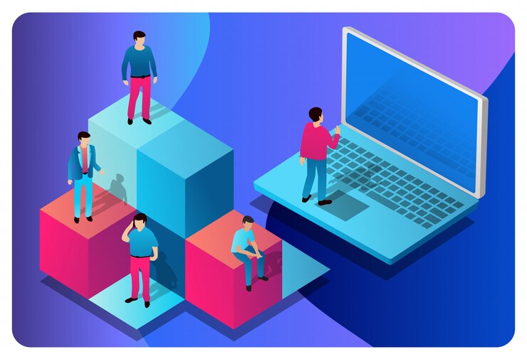 Vector concept illustration computer technology communication
