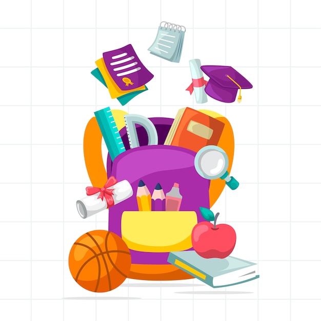 Vector concept illustration design for back to school