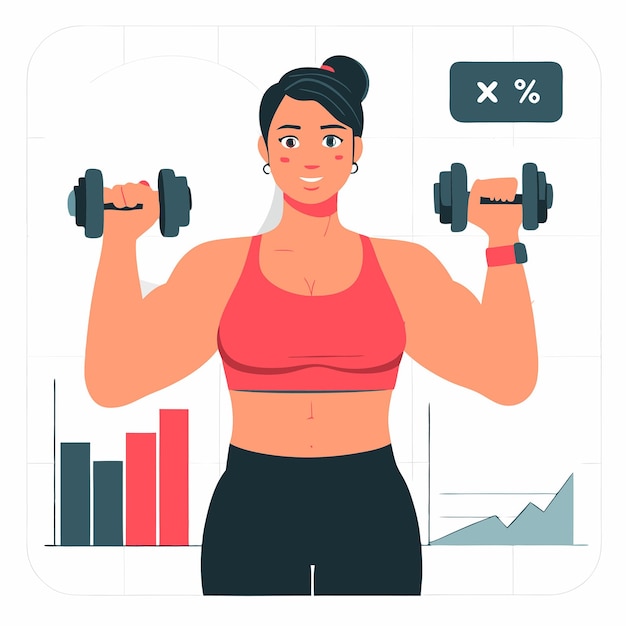 concept illustration of fitness statistics for personal improvement