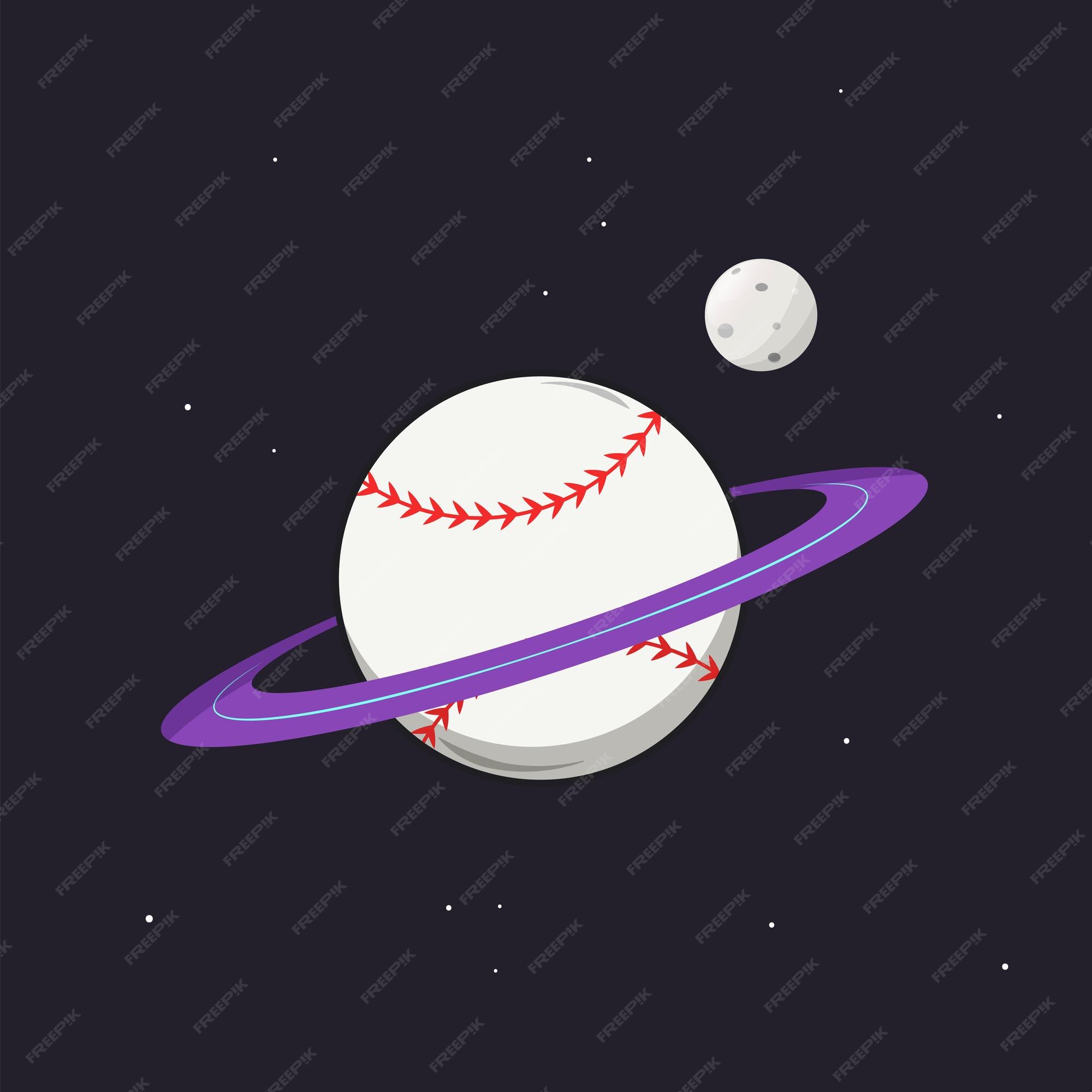 Baseball in outer space knock it out park Vector Image