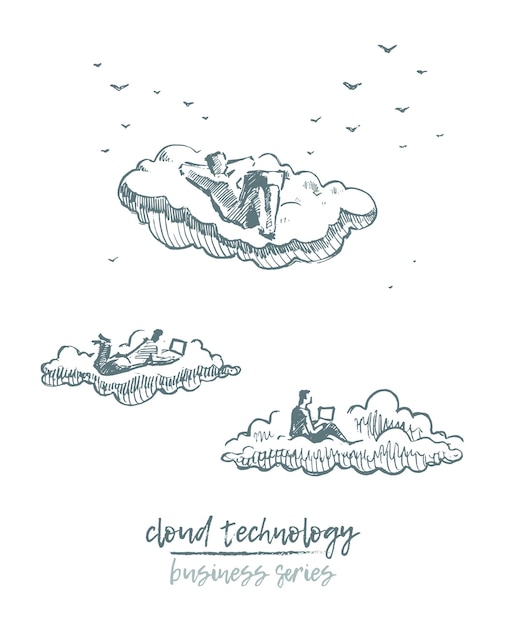 concept illustration of social media and cloud technology