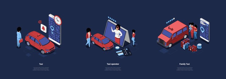 Vector concept illustration of taxi service