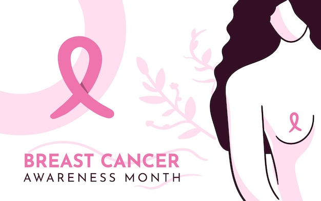 유방암 인식을 위한 여성의 개념 그림