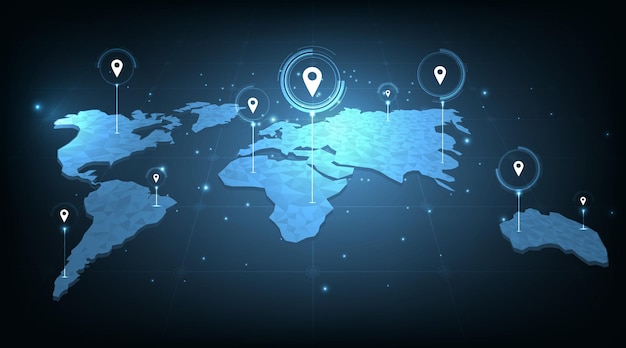 Concept image of gps positioning system in the global