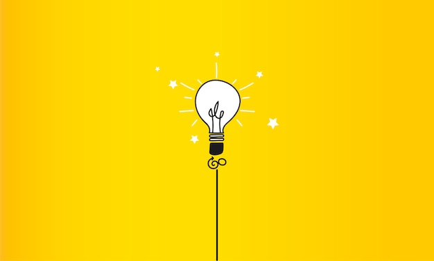 concept of innovation new ideas bulb standing out against a yellow background vector illustration