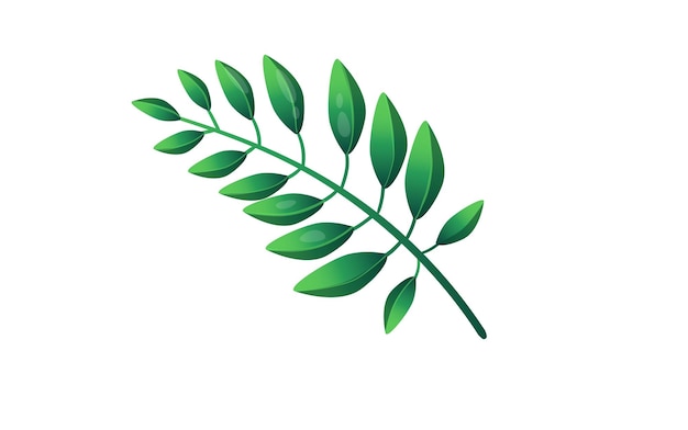 Concept jungle botany plant branch leaf this vector illustration depicts a single green branch