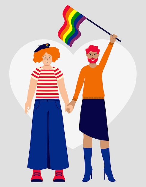 Concetto di illustrazione vettoriale di dimostrazione di orgoglio lgbtq in stile piatto