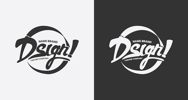 Vector concept logo for design studio with bold type theme