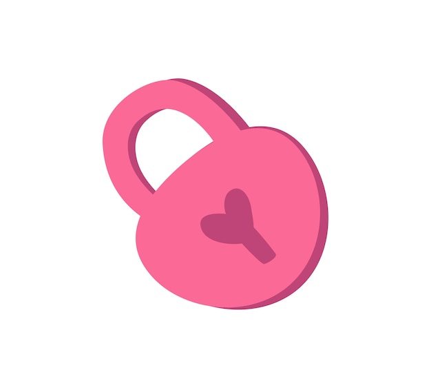 Concept Love moments lock key This flat vector cartoon design captures the concept