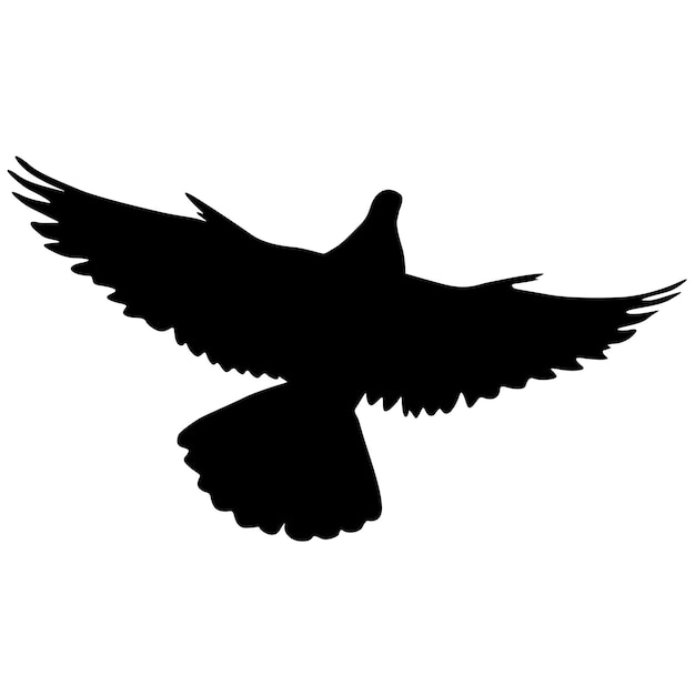 Vector concept of love or peace silhouettes doves