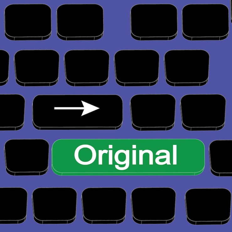 Vector concept meaning conveys a commercial message using graphics keyboard keydigital display advertising keyboard key marker original vector design