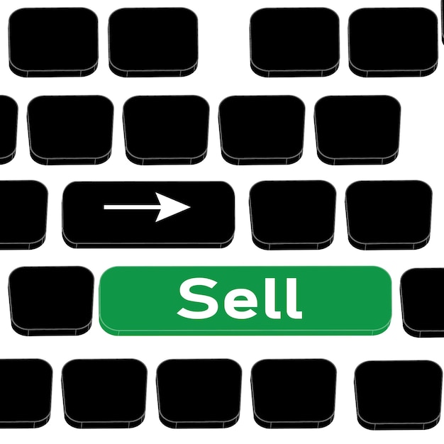Концептуальное значение передает коммерческое сообщение с использованием графической клавиатуры KeyDigital Display Advertising Keyboard key marker Sell vector design