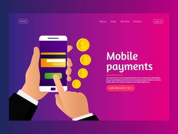 Concept mobile payments landing page