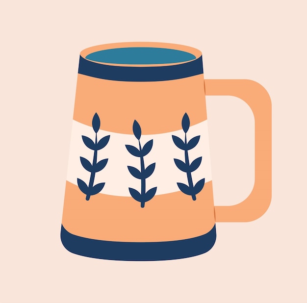 Concept Modern cup mug jar This illustration features a flat vector design concept