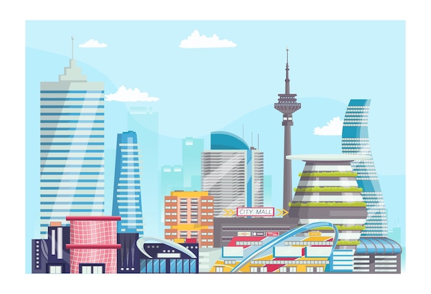 Concept modern futuristic urban landscape