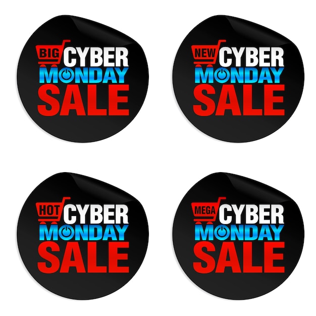 Concept modern stickers set big new hot mega cyber monday sale