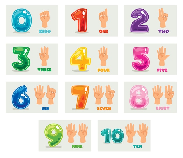 Concept Of Multi Colored Numbers