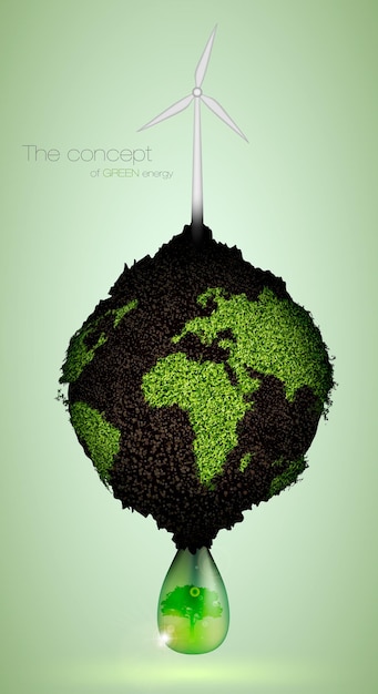 Vector concept of natural sources of supply and polluting factories