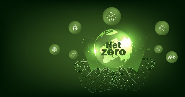 Vector concept of net zero emissions