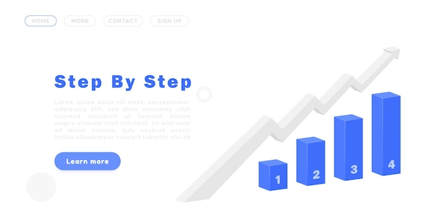 벡터 사업의 성장과 목표를 달성하는 개념 직업 성장으로 계단 단계를 통해 화살표를 올립니다.