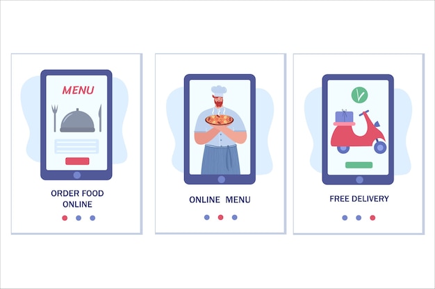 concept of online food ordering. template for mobile applications. with place for your text.