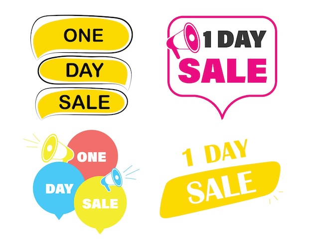 The concept of online shopping One day sale stickers