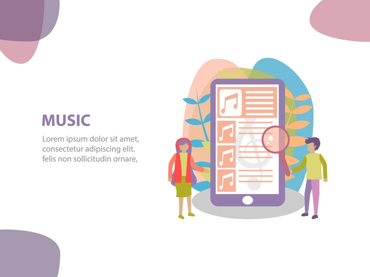 Vector concept of online streaming music background design