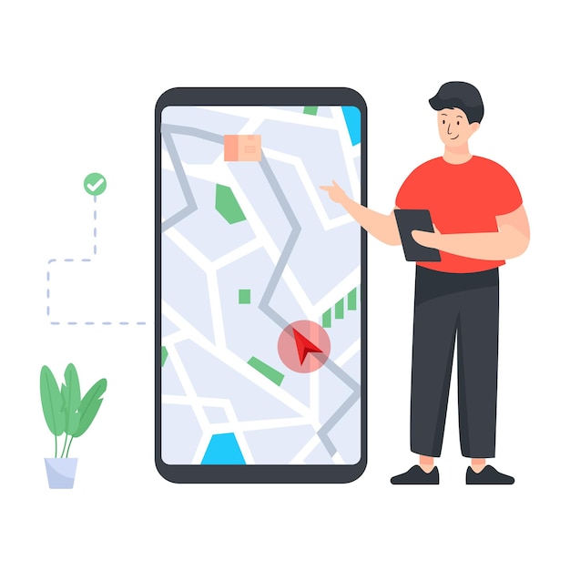 A concept of online tracking in flat illustration