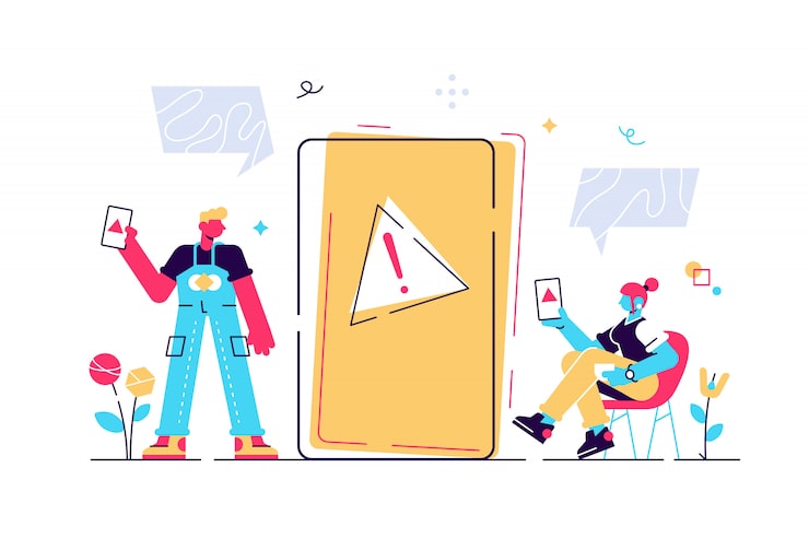 Vector concept operating system error warning. 404 error web page vector illustration, error warning window operating system.