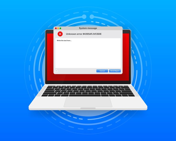 Vector concept operating system error warning for web page on screen computer. 404 error web page. error warning window operating system. vector illustration.