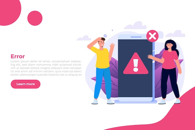 Concept operating system warning error. Vector illustration