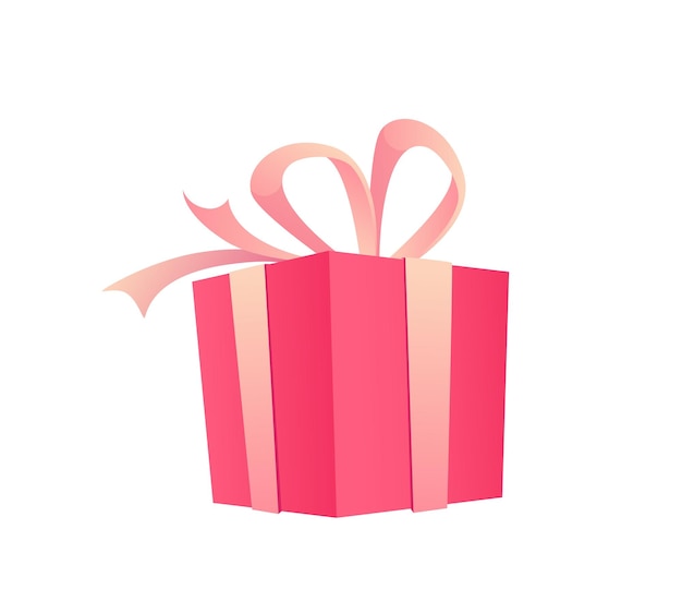 Подарочная коробка для празднования концептуальной вечеринки. На этой иллюстрации изображен розовый подарочный набор.