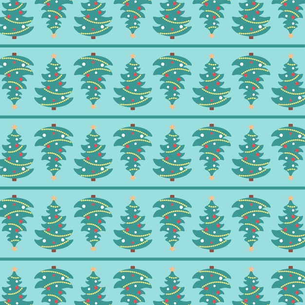 Concept of pattern with pines for christmas textile package vector illustration in flat style