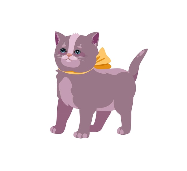 Vector concept pet cat the illustration features a cute cat in a flat vector style the design