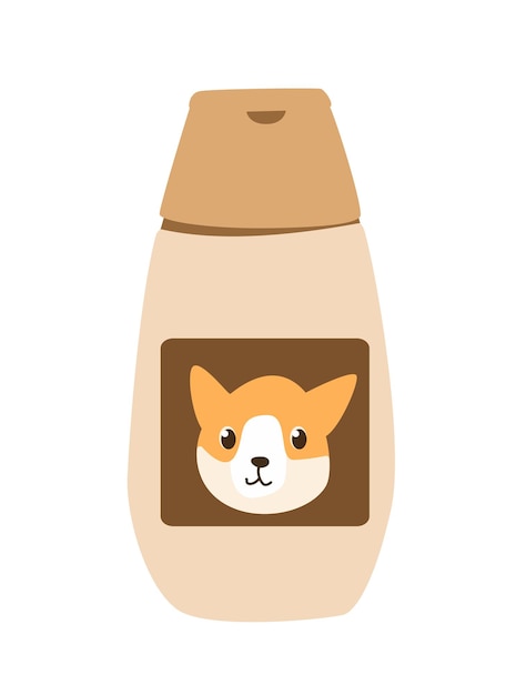 Concept Pet products set shampoo cat dog This is a flat vector concept design showcasing