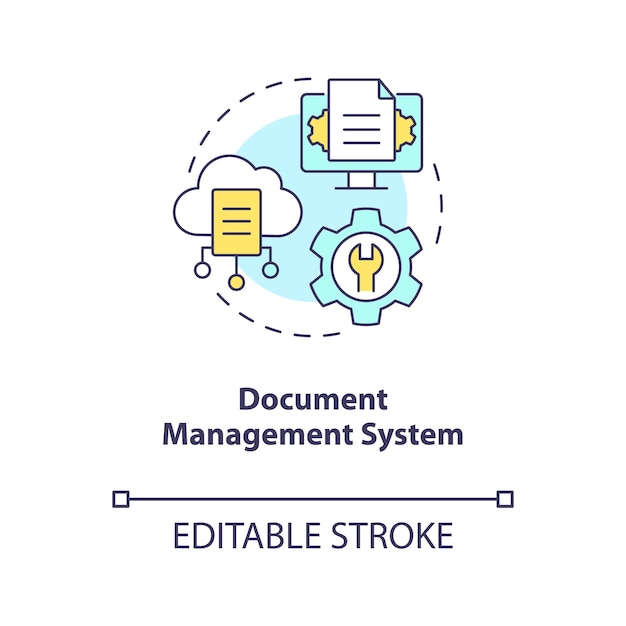 Concept pictogram voor documentbeheersysteem