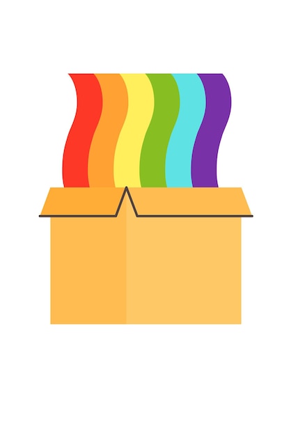 Concept Pride LGBT box This flat concept illustration features a vector of a colorful box