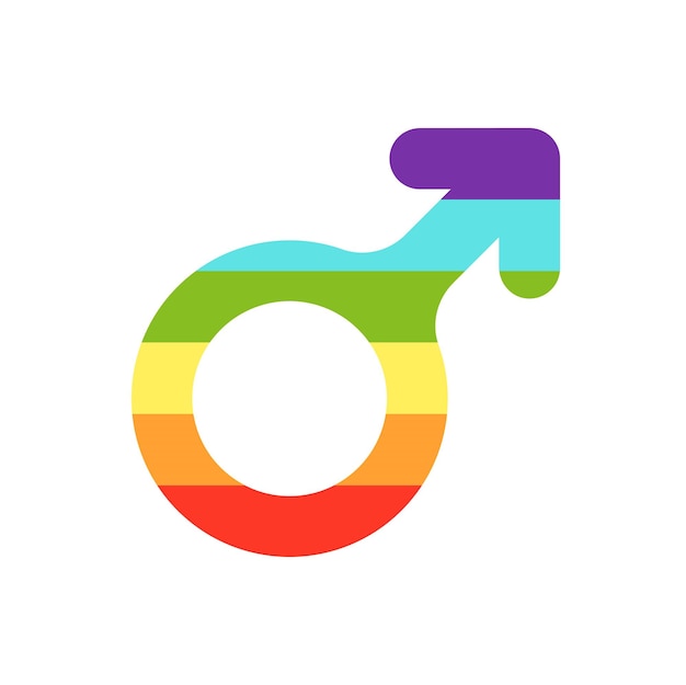 Vector concept pride lgbt gender symbol man this flat concept illustration features a vector
