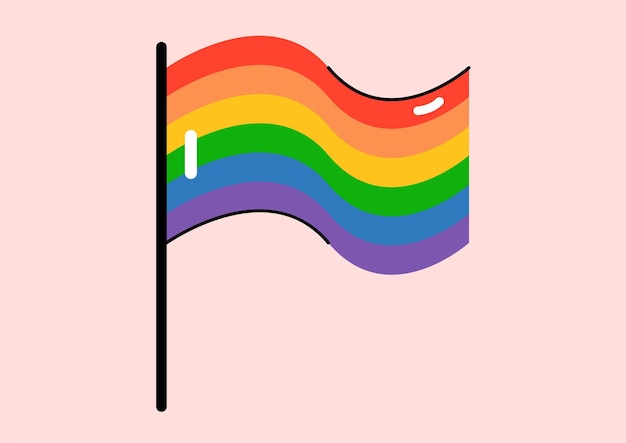 Concept Pride LGBT-vlag Deze vlakke conceptillustratie toont een kleurrijke LGBT-trotsvlag