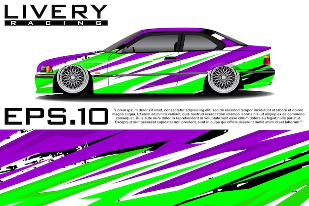 The concept of a racing car wrap sticker livery. Abstract background for wrapping vehicles, race car