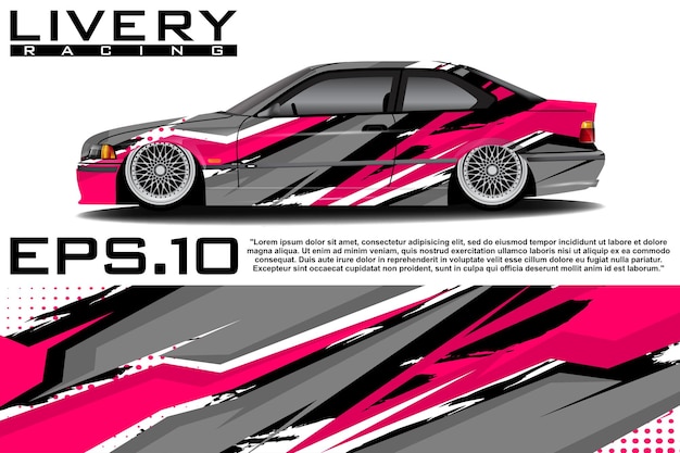 Vector the concept of a racing car wrap sticker livery. abstract background for wrapping vehicles, race car