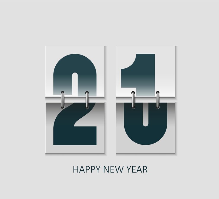 Vector concept realistic flip calendar happy new year 2021.