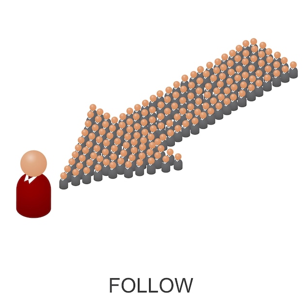 Concept of referrals and followers on the internet and business isometric abstract group of people