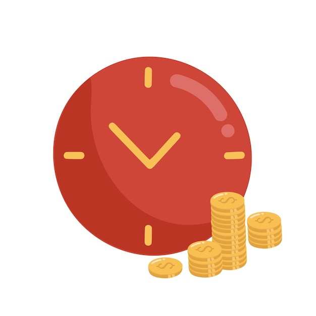 Concept save time, Money saving. Times is money. Business and management, time is money