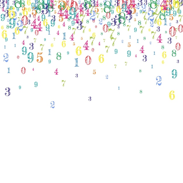 学校の背景の概念 カラフルな子供的な数字と数字は 学校の数学に戻ります