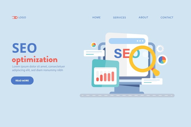 Concept of SEO  search engine optimization vector